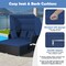 Outdoor Rattan Daybed With Canopy PE Wicker Patio Lounge Sofa Set With Cushions Poolside Garden Double Sun Bed Furniture